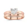 18K Rose Gold Solitaire Traditional Shank Bridal Set