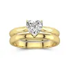 14K Gold Solitaire Traditional Shank Bridal Set