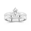 18K White Gold Solitaire Traditional Shank Bridal Set