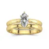 18K Gold Solitaire Traditional Shank Bridal Set