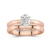 18K Rose Gold Solitaire Traditional Shank Bridal Set