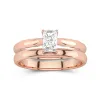 18K Rose Gold Solitaire Traditional Shank Bridal Set