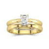 18K Gold Solitaire Traditional Shank Bridal Set