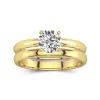 18K Gold Solitaire Traditional Shank Bridal Set