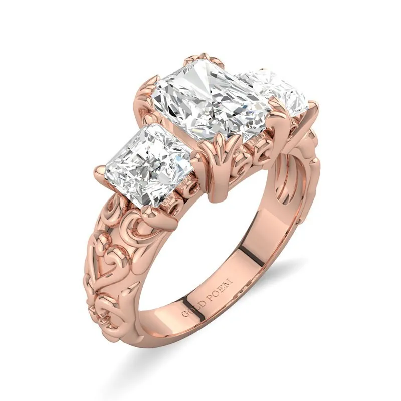 18K Rose Gold Moissanite Engagement Ring