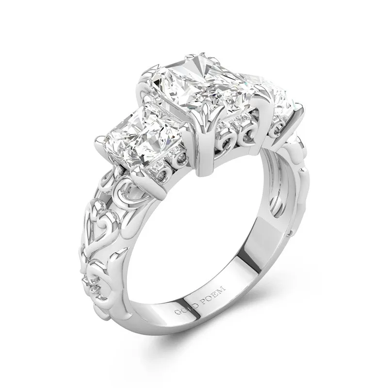 Platinum Moissanite Engagement Ring