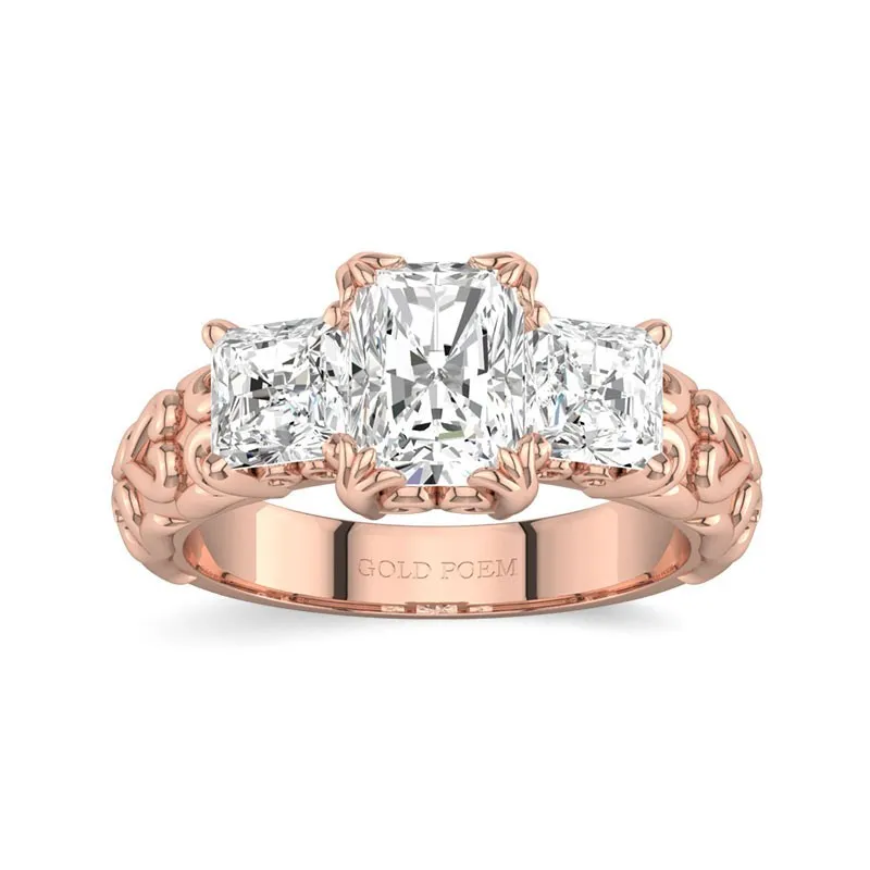 18K Rose Gold Moissanite Engagement Ring