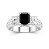 Noir Zircon cubique Bague de fiançailles