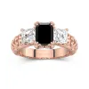 Noir Zircon cubique Bague de fiançailles
