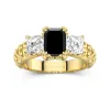 Noir Zircon cubique Bague de fiançailles