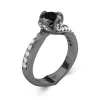 Black Cubic Zirconia Engagement Ring