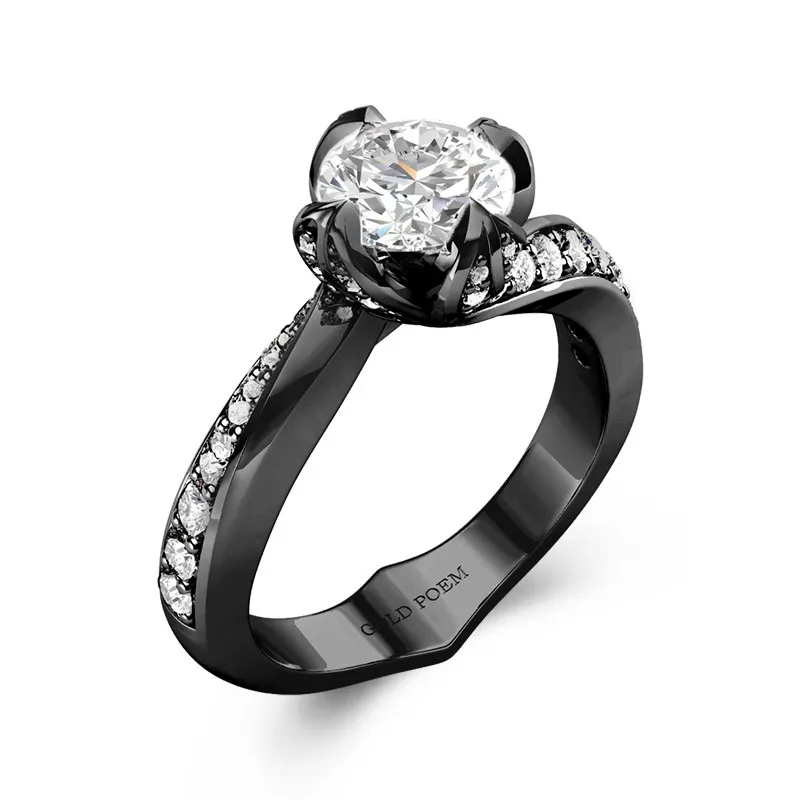 925 Sterling Silver Pavé Channel Engagement Ring