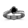 Black Cubic Zirconia Engagement Ring