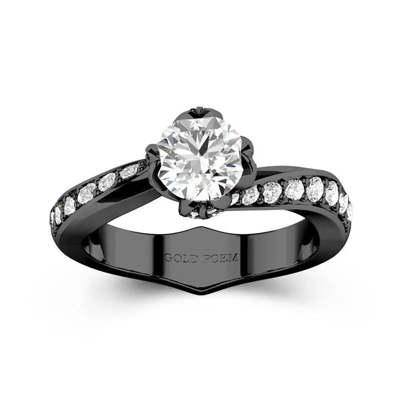 925 Sterling Silver Pavé Channel Engagement Ring