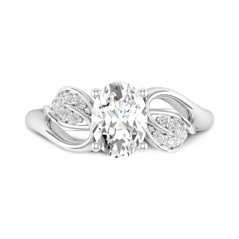 925 Sterling Silver Prong Flair Shank Engagement Ring