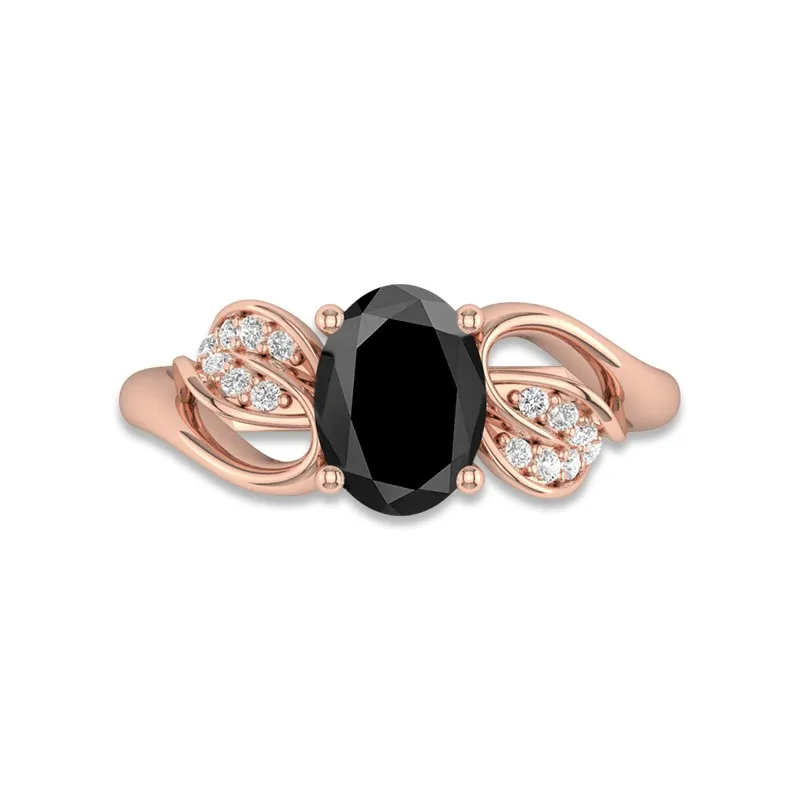 Black Cubic Zirconia Engagement Ring