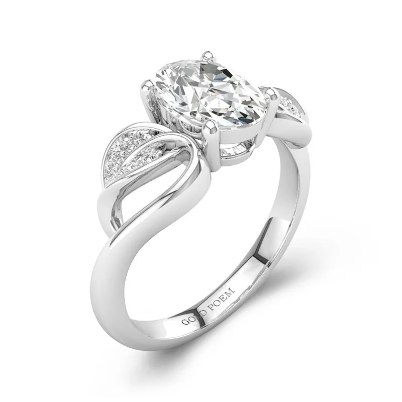 Leaf Prong Engagement Ring 1.50ct Moissanite