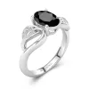 Noir Zircon cubique Bague de fiançailles