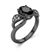 Black Cubic Zirconia Engagement Ring