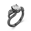 925 Sterling Silver Prong Flair Shank Engagement Ring