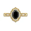 Noir Zircon cubique Bague de fiançailles