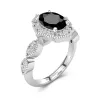 Black Cubic Zirconia Engagement Ring
