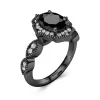 Black Cubic Zirconia Engagement Ring