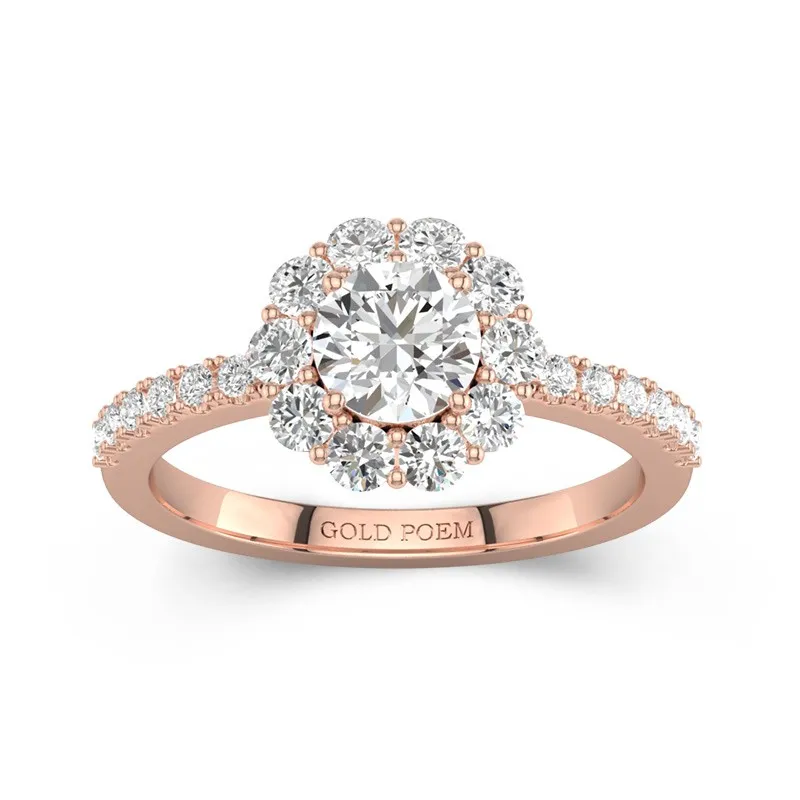 18K Rose Gold Moissanite Engagement Ring