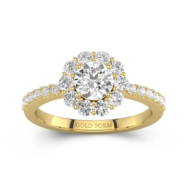 18K Gold Moissanite Engagement Ring