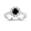 Noir Zircon cubique Bague de fiançailles