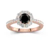 Noir Zircon cubique Bague de fiançailles
