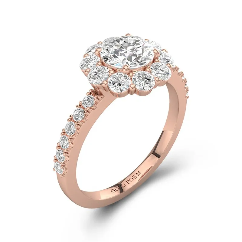 18K Rose Gold Moissanite Engagement Ring