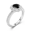 Noir Zircon cubique Bague de fiançailles