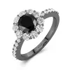 Noir Zircon cubique Bague de fiançailles