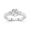 Three Stone Cathedral Engagement Ring 1.20ct Moissanite