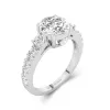 Three Stone Cathedral Engagement Ring 1.50ct Moissanite