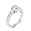 Three Stone Cathedral Engagement Ring 1.00ct Moissanite