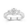 Three Stone Trellis Engagement Ring 1.50ct Moissanite