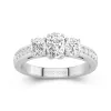 Three Stone Trellis Engagement Ring 1.00ct Moissanite