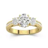 Three Stone Trellis Engagement Ring 2.00ct Moissanite