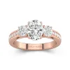 Three Stone Trellis Engagement Ring 2.00ct Moissanite