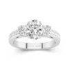 Three Stone Trellis Engagement Ring 2.00ct Moissanite