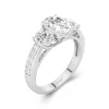 Three Stone Trellis Engagement Ring 1.50ct Moissanite