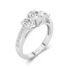 Three Stone Trellis Engagement Ring 1.00ct Moissanite