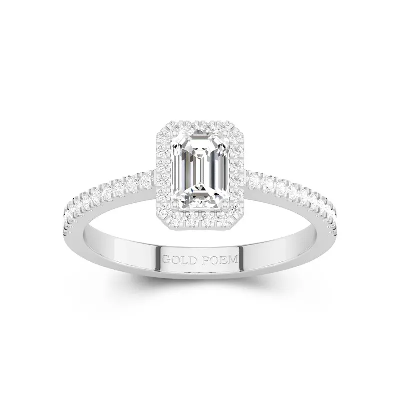 Halo Engagement Ring 0.80ct Moissanite