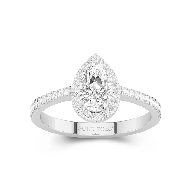 Halo Engagement Ring 1.00ct Moissanite