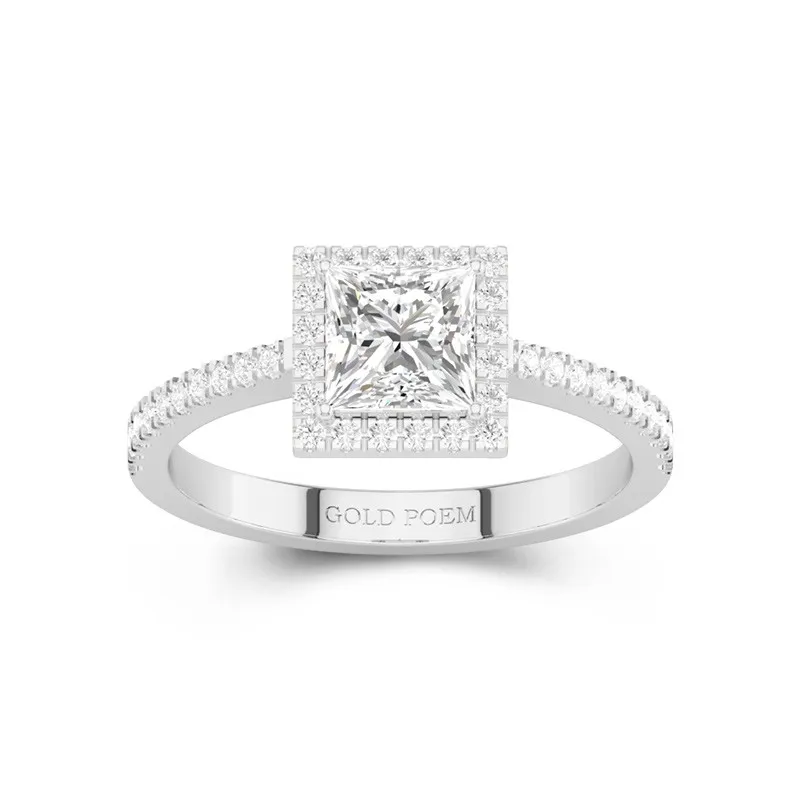 Halo Bague de fiançailles 1.00ct Moissanite