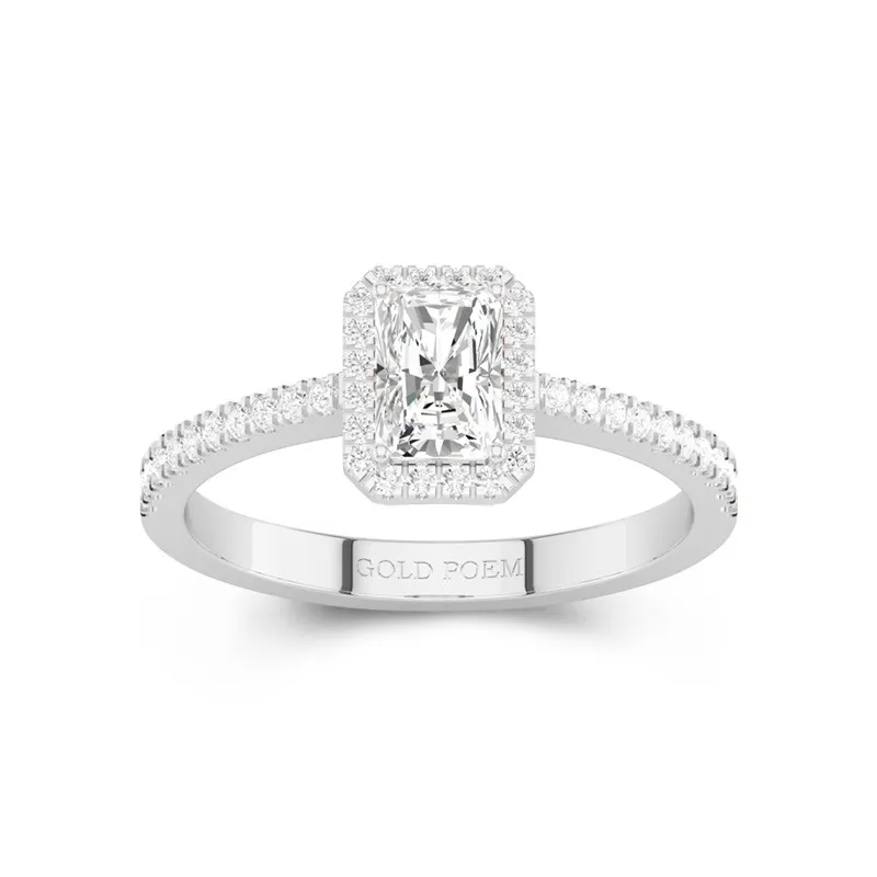 Halo Engagement Ring 0.80ct Moissanite