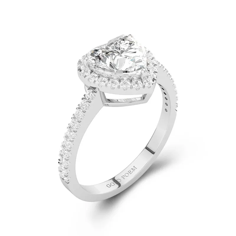 Halo Bague de fiançailles 1.20ct Moissanite