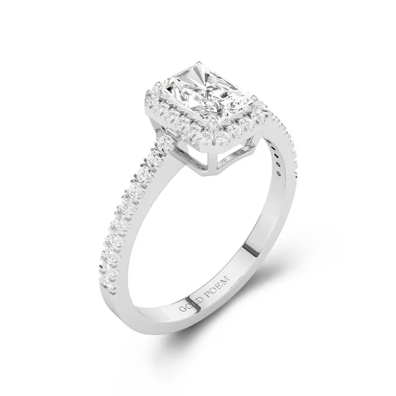 Halo Engagement Ring 0.80ct Moissanite